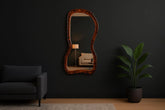 Irregular Shaped Mirror for Bedroom or Entryway, Handmade Epoxy Frame