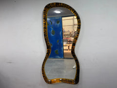 Irregular Shaped Mirror for Bedroom or Entryway, Handmade Epoxy Frame