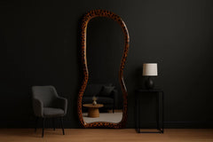 Irregular Shaped Mirror for Bedroom or Entryway, Handmade Epoxy Frame