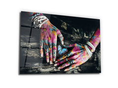 ・"A life Around your Hands"・Glass Wall Art