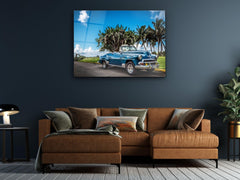 ・"Blue Chevy in Heaven"・Glass Wall Art - Wonders Of Wall