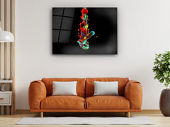 ・"Colorful Blood in the Darkness"・Glass Wall Art