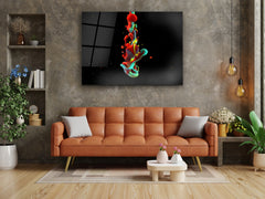 ・"Colorful Blood in the Darkness"・Glass Wall Art