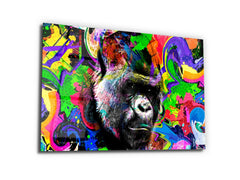 ・"Colorful Gorilla"・Glass Wall Art