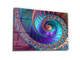・"FRACTAL DESIGNS MANDALA DIAMOND SPIRAL DREAMS"・Glass Wall Art - Wonders Of Wall