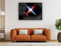 ・"Epic Lightsaber Battle"・Glass Wall Art