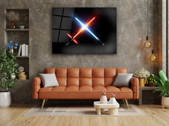 ・"Epic Lightsaber Battle"・Glass Wall Art