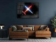 ・"Epic Lightsaber Battle"・Glass Wall Art