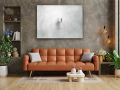 ・"Enigmatic Man Behind Glass"・Glass Wall Art