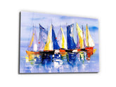・"Nautical Sailing Boat Oil Painting"・Glass Wall Art - Wonders Of Wall