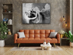 ・"Woman with Dreamy Smoke"・Glass Wall Art