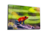 ・"Hypno Frog and Colors"・Glass Wall Art