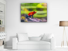 ・"Hypno Frog and Colors"・Glass Wall Art
