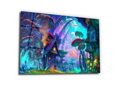 ・"Land Of Mushroom"・Glass Wall Art