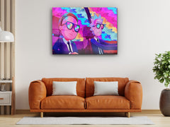 ・"MIB Rick and his sidekick"・Glass Wall Art