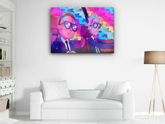 ・"MIB Rick and his sidekick"・Glass Wall Art