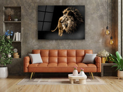 ・"The Lion is ready to hunt"・Glass Wall Art - Wonders Of Wall