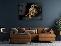 ・"The Lion is ready to hunt"・Glass Wall Art - Wonders Of Wall