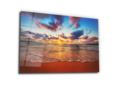 ・"Vanilla Sky and Waves"・Glass Wall Art - Wonders Of Wall