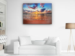 ・"Vanilla Sky and Waves"・Glass Wall Art - Wonders Of Wall