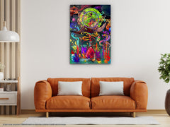 Cartoon World V4 - Glass Wall Art