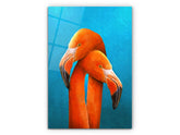 Flamingos - Glass Wall Art