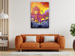 Cartoon World - Glass Wall Art