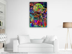 Cartoon World V4 - Glass Wall Art