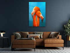 Flamingos - Glass Wall Art