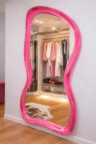 Bubble Pink Collection – Handmade Irregular Pink Transparent Frame Wall Mirror for Contemporary Interiors