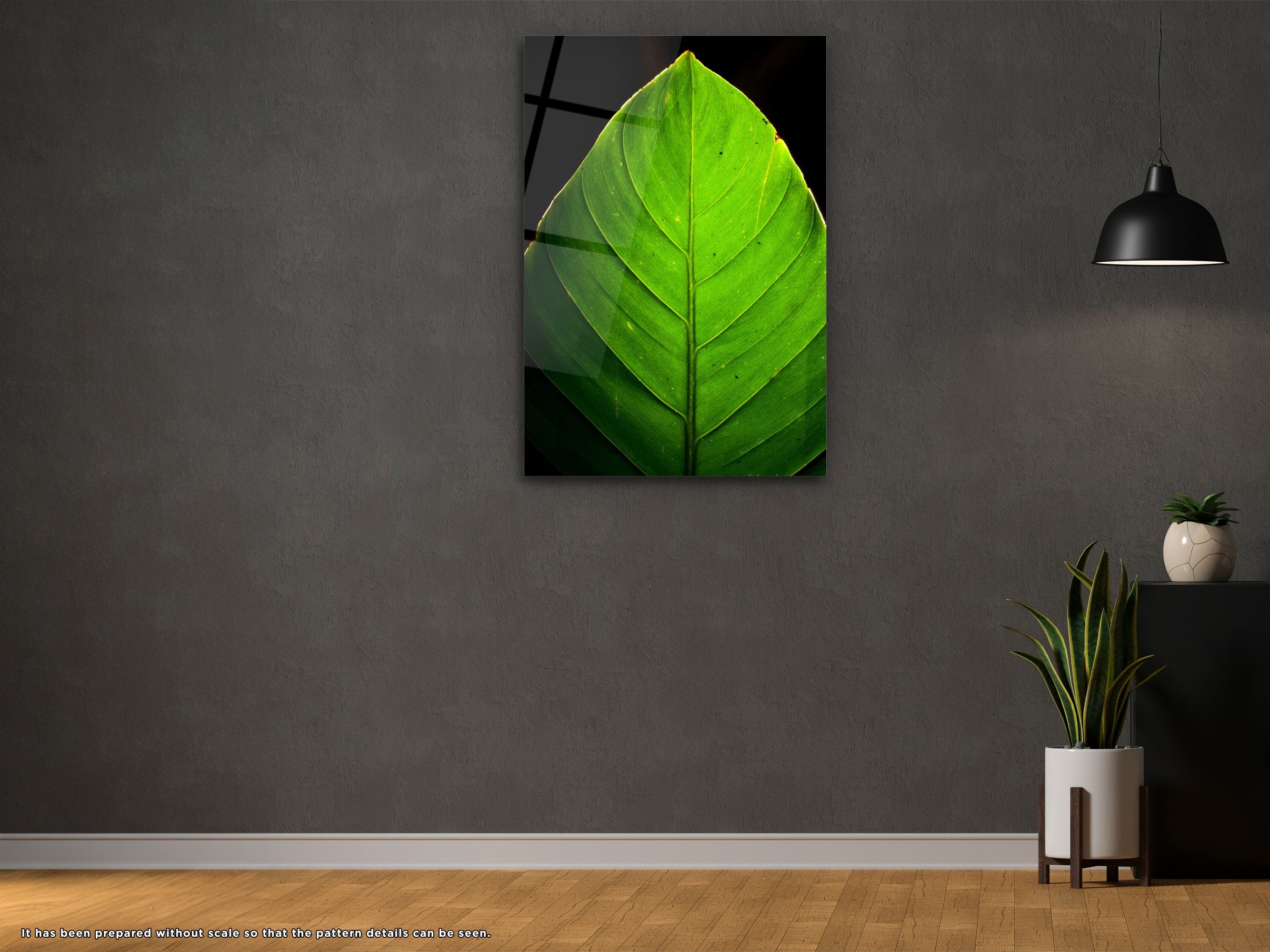 Green Leaf - Glass Wall Art