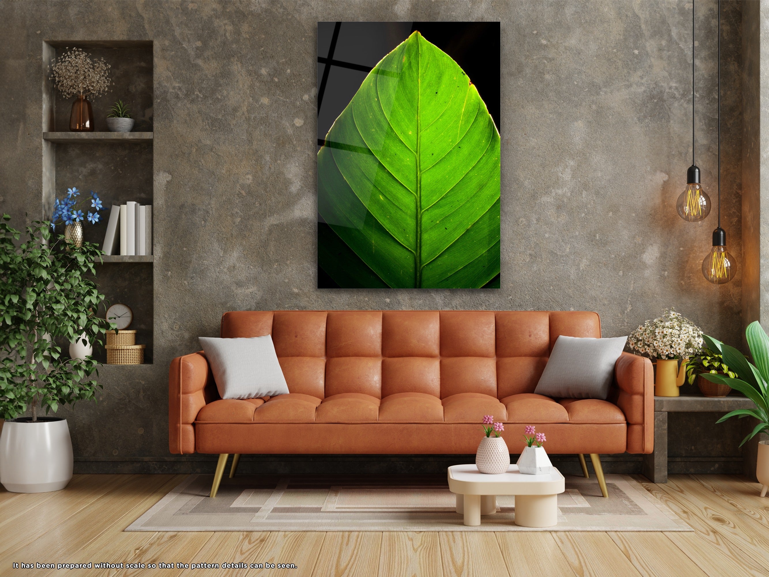 Green Leaf - Glass Wall Art