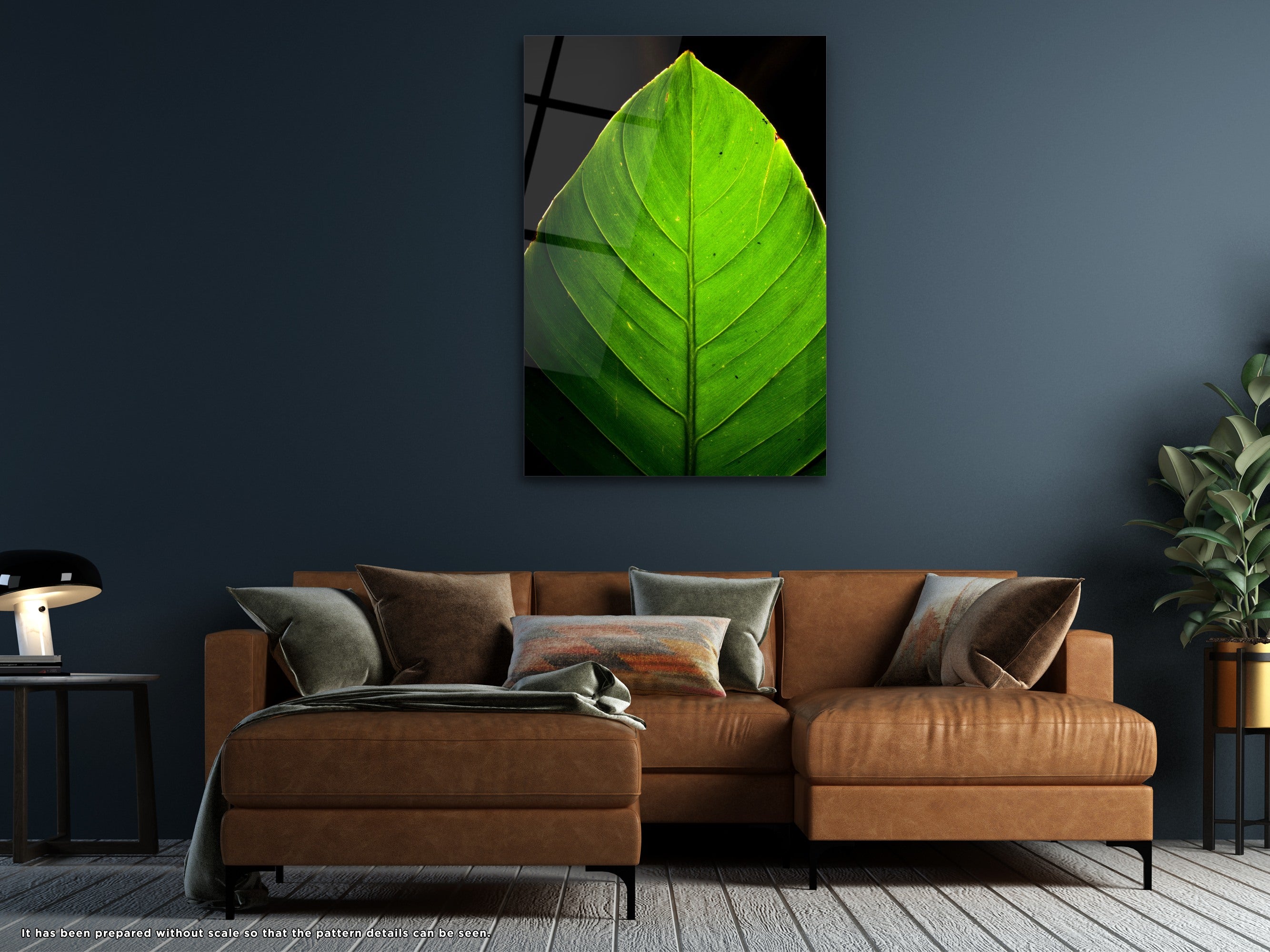 Green Leaf - Glass Wall Art