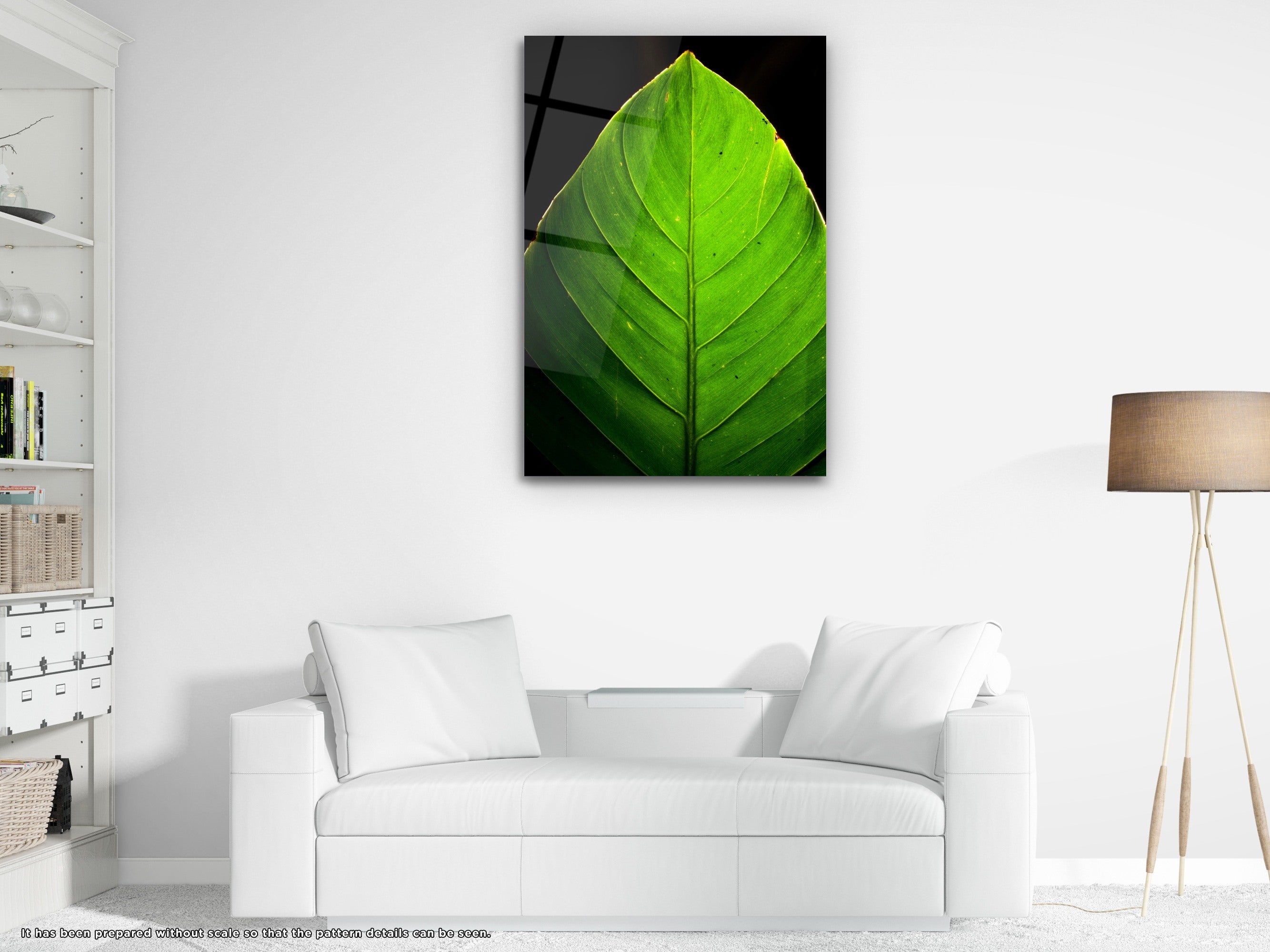 Green Leaf - Glass Wall Art