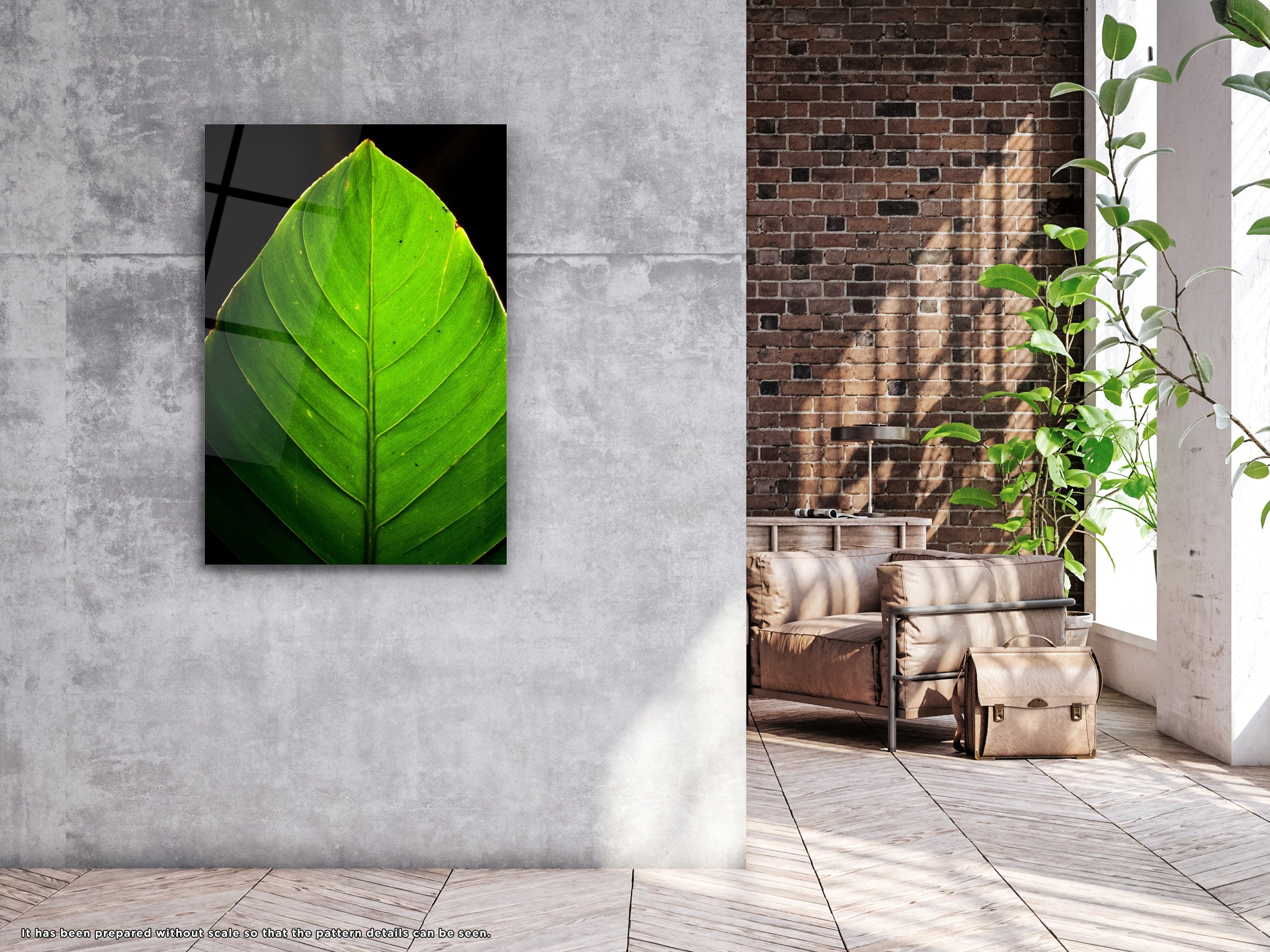 Green Leaf - Glass Wall Art