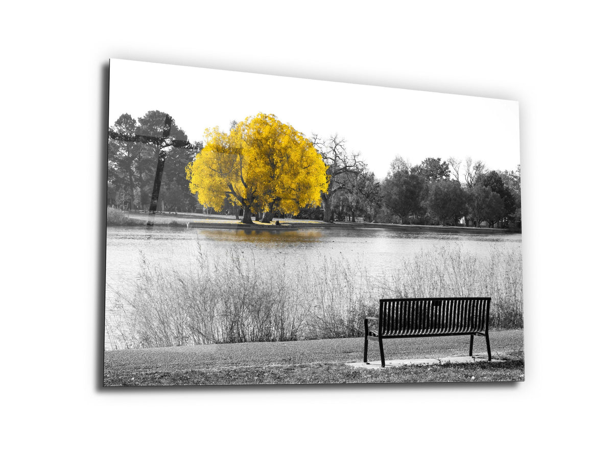 ・"Yellow Tree"・Glass Wall Art