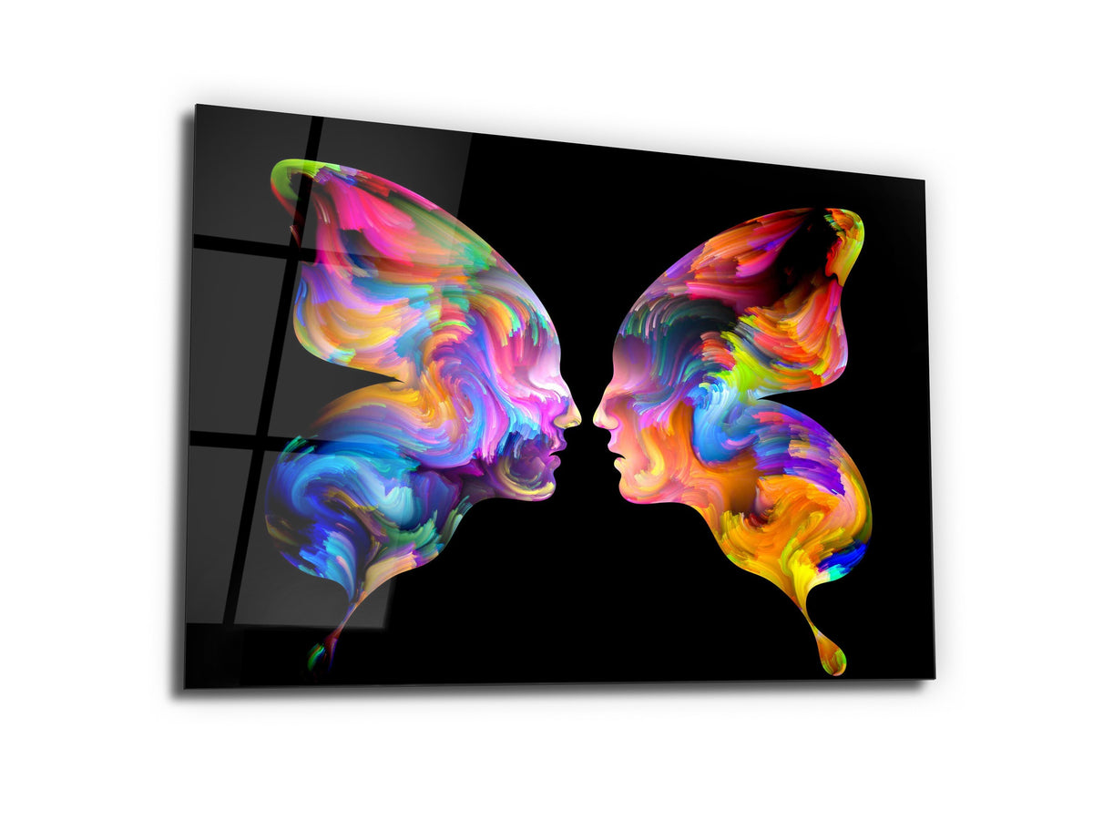 ・"Butterfly Couple"・Glass Wall Art