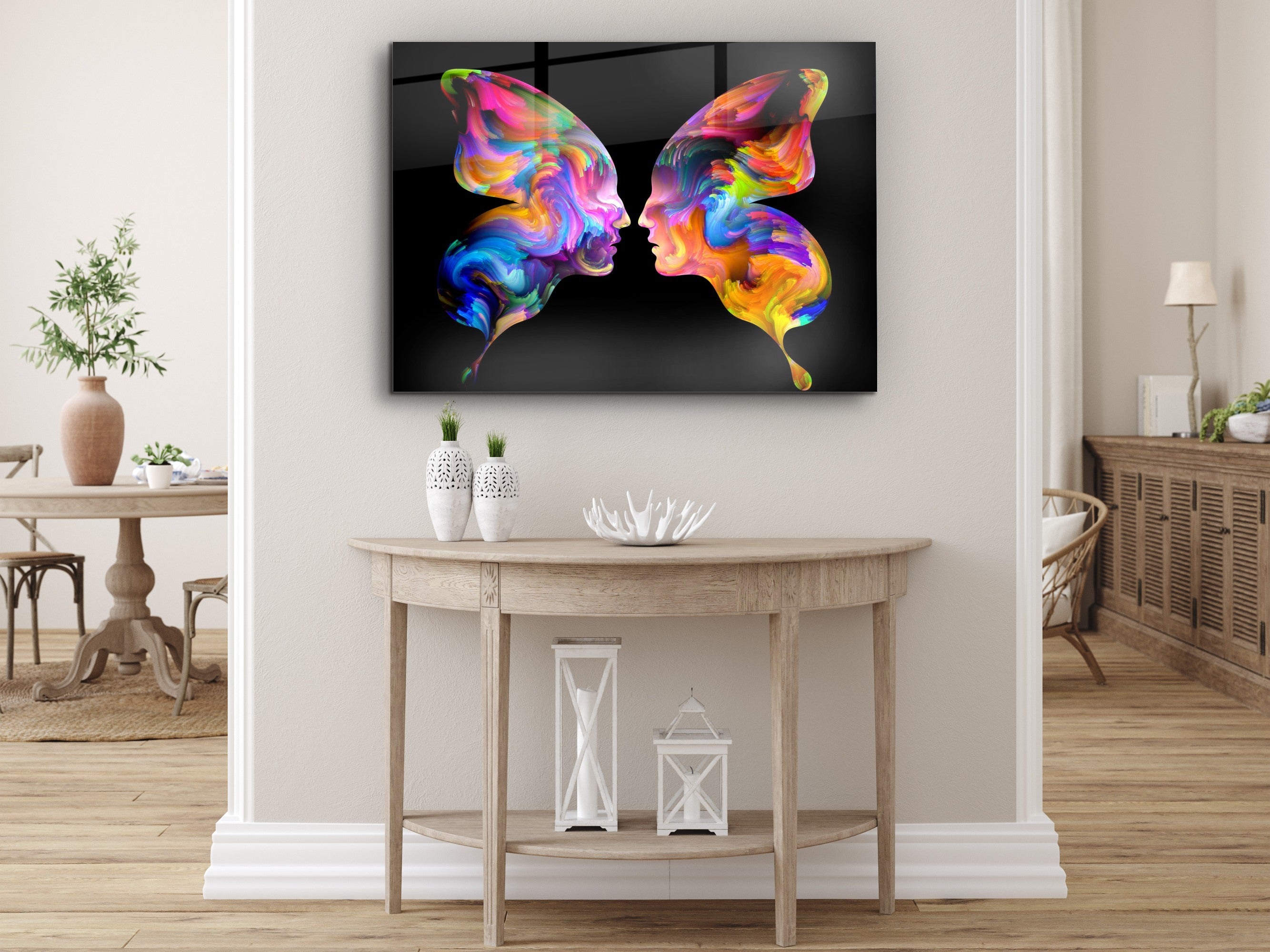 ・"Butterfly Couple"・Glass Wall Art