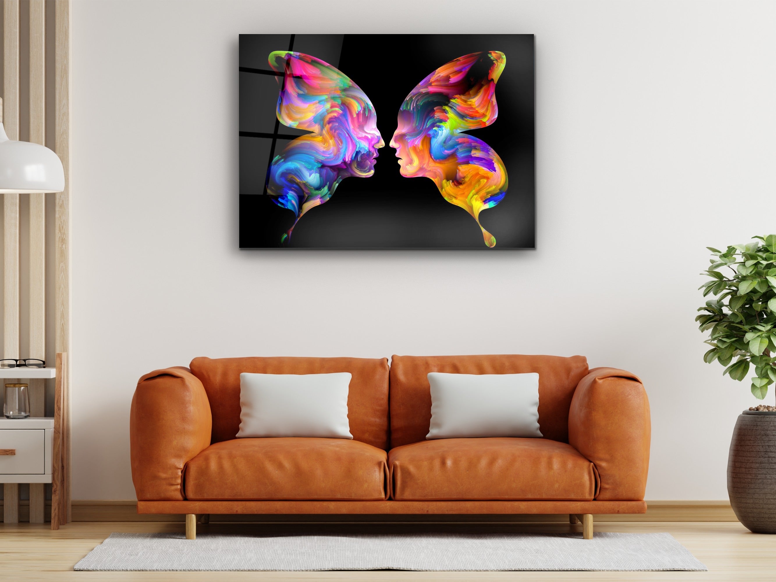 ・"Butterfly Couple"・Glass Wall Art