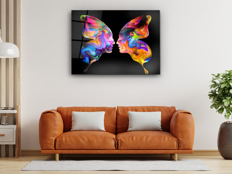 ・"Butterfly Couple"・Glass Wall Art