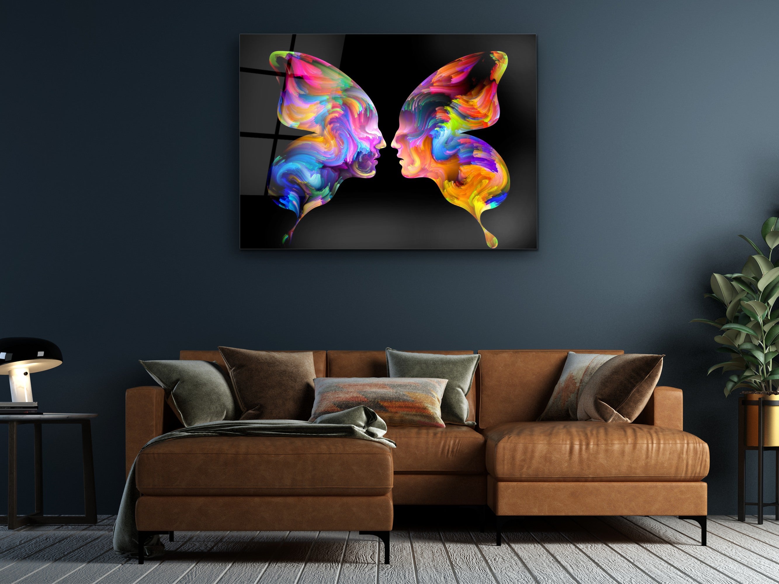 ・"Butterfly Couple"・Glass Wall Art