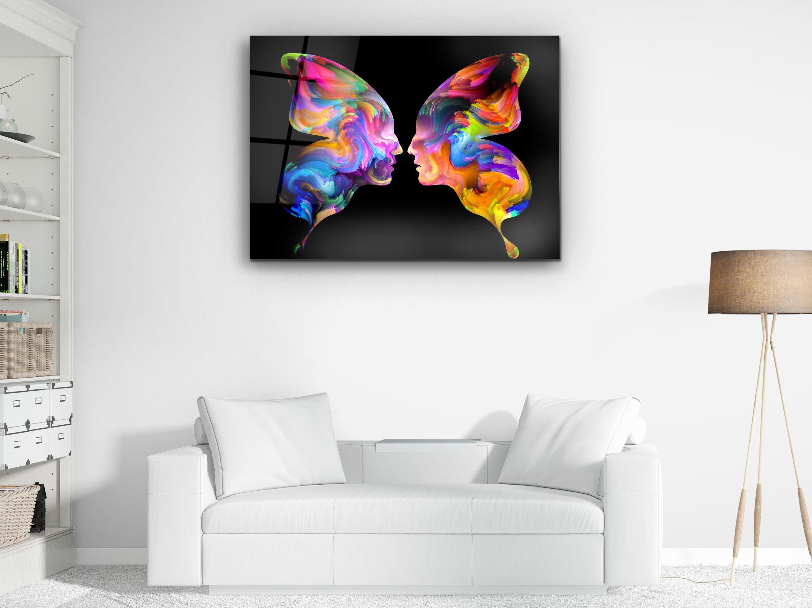 ・"Butterfly Couple"・Glass Wall Art