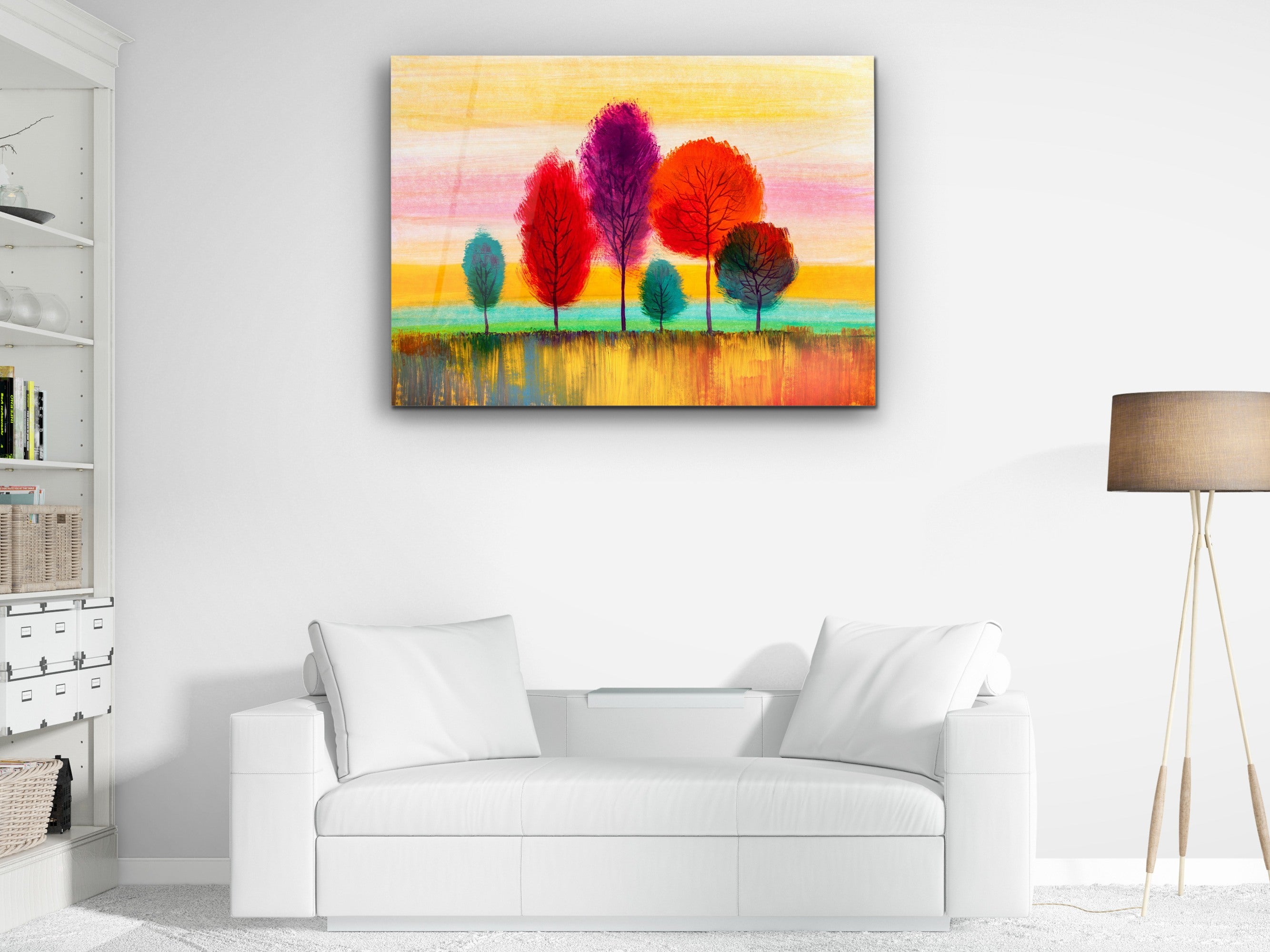 ・"Colorful Trees"・Glass Wall Art