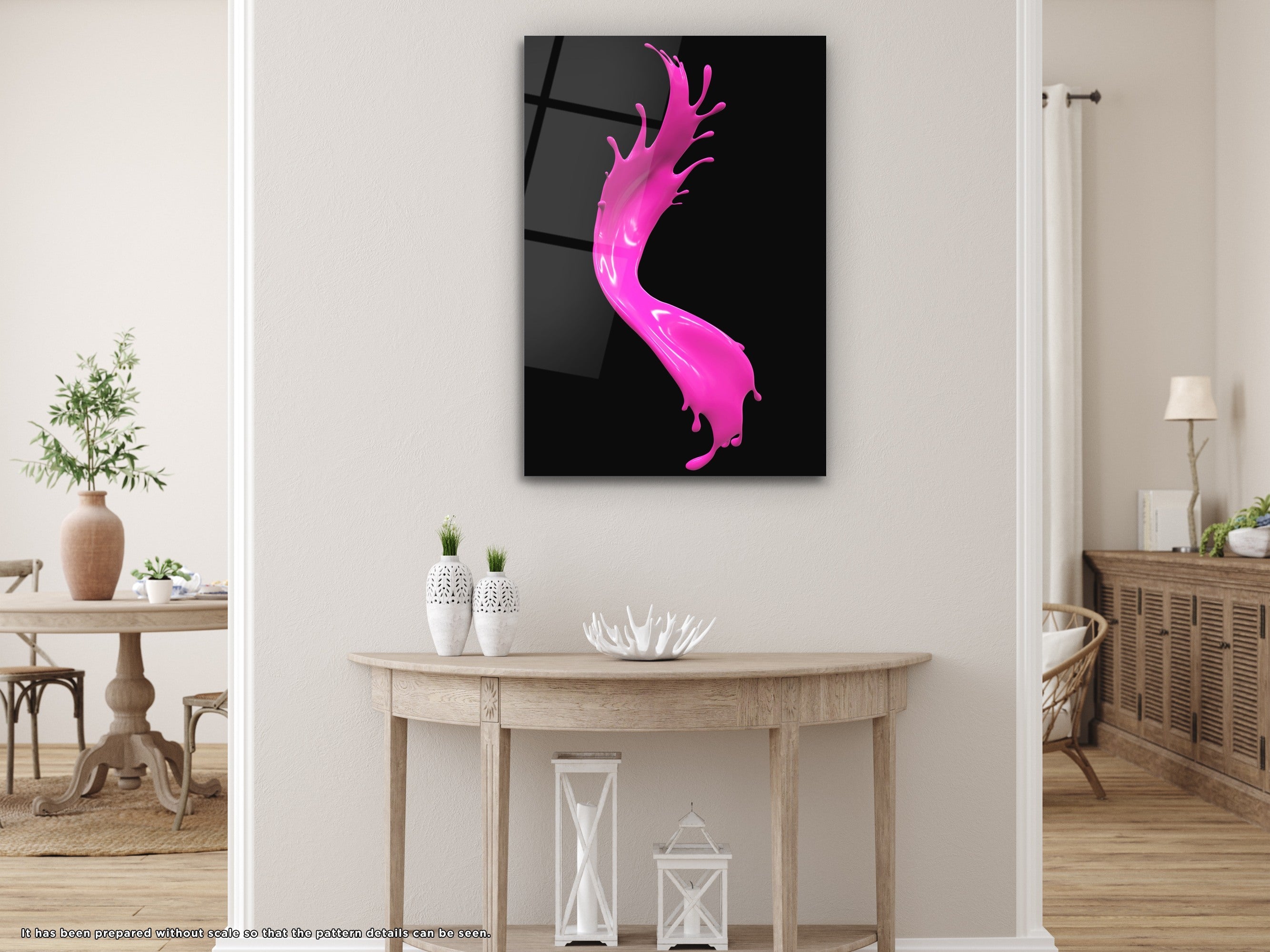 Pink Splash - Glass Wall Art