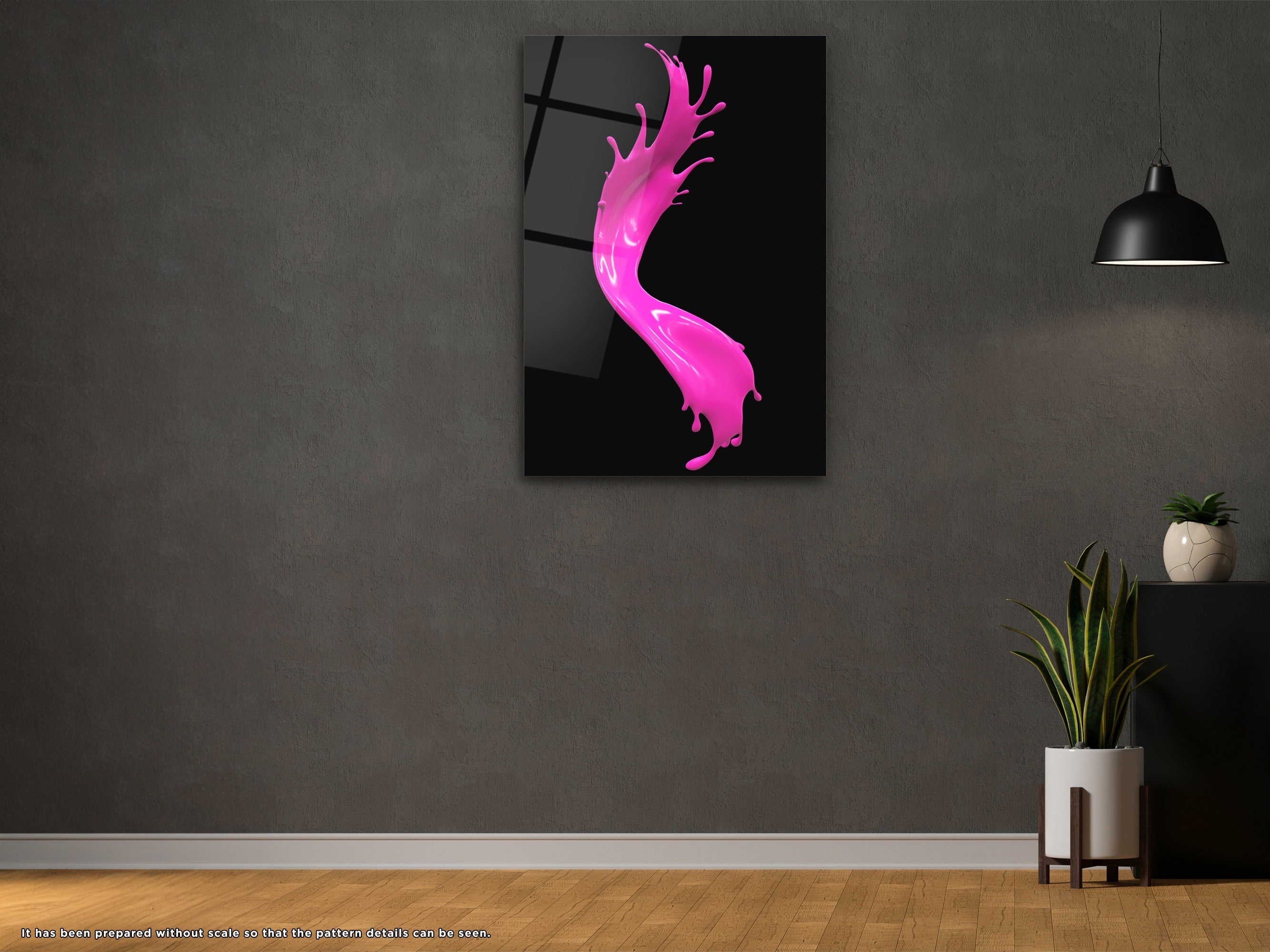 Pink Splash - Glass Wall Art