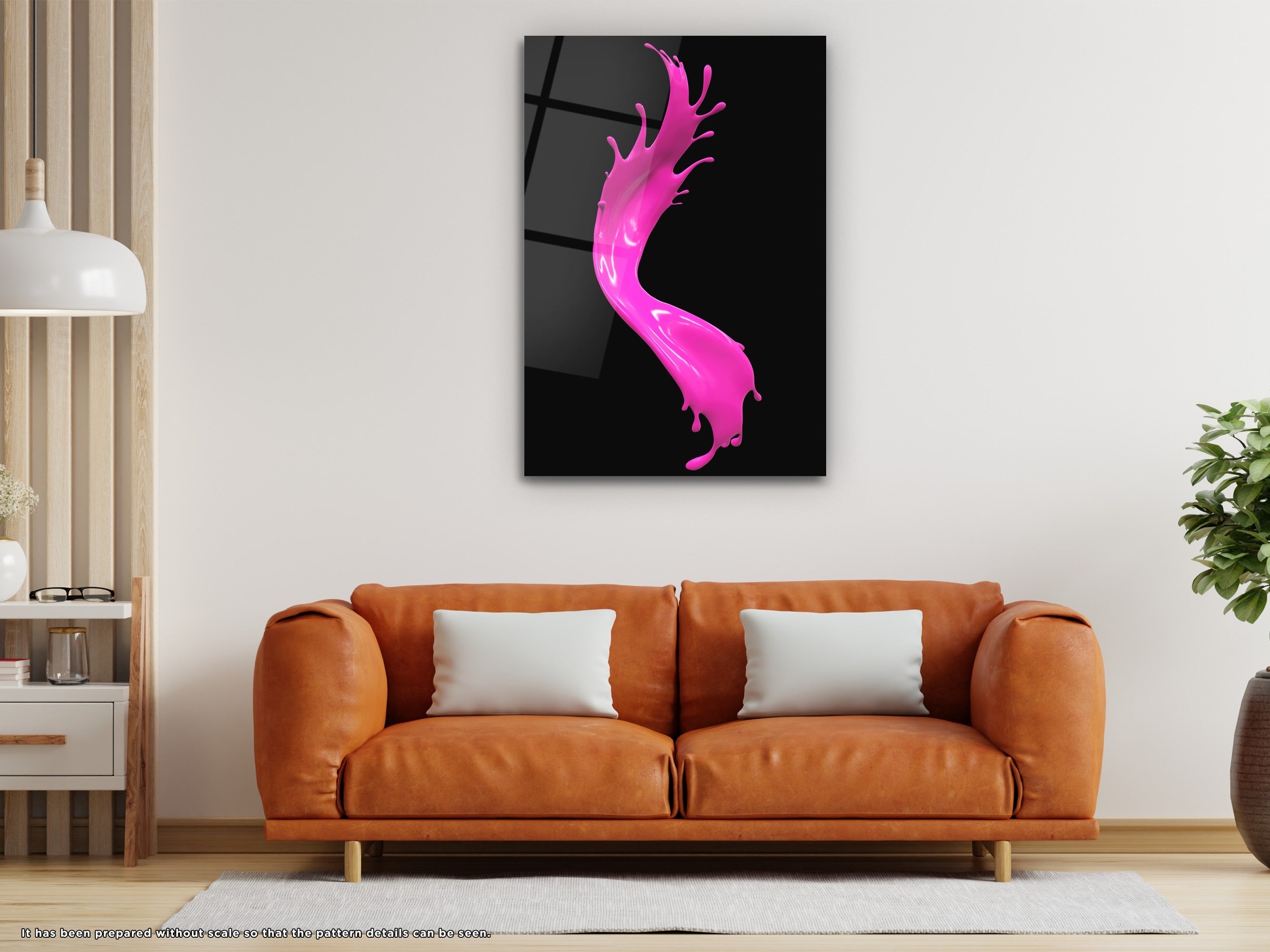 Pink Splash - Glass Wall Art