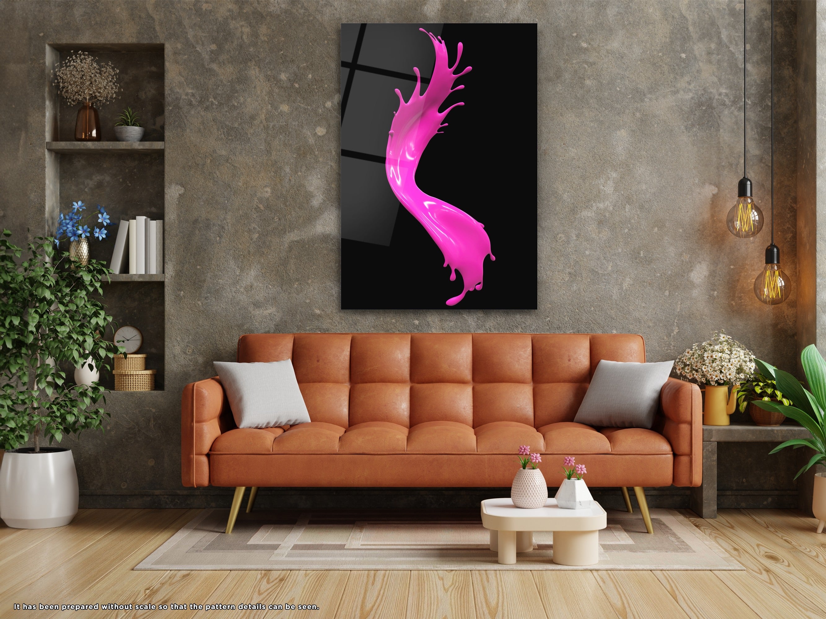 Pink Splash - Glass Wall Art