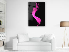 Pink Splash - Glass Wall Art