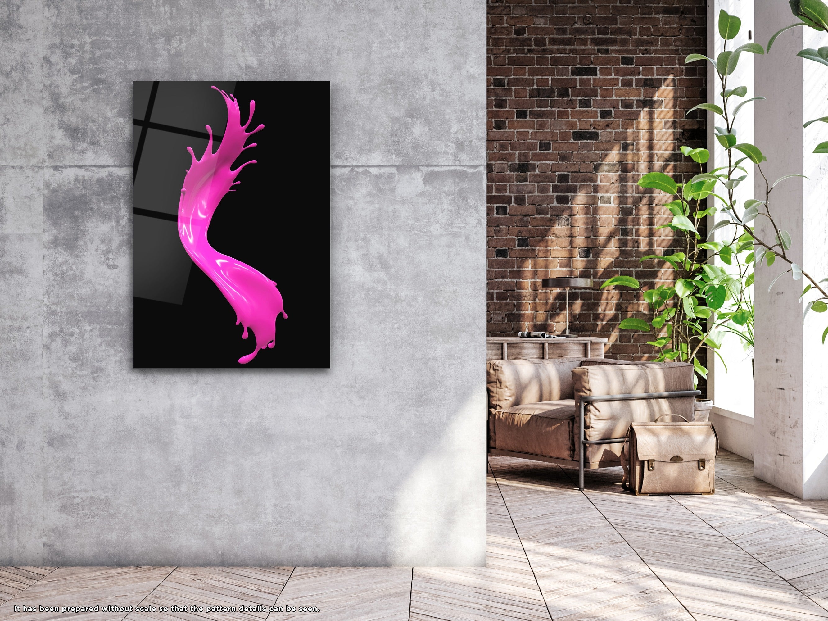 Pink Splash - Glass Wall Art