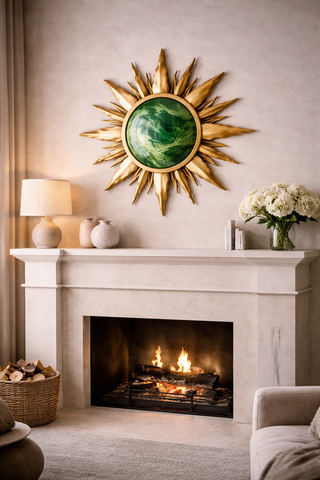 Helios Collection - Emerald / Amber / Midnight / Pearl. Designer Handmade Epoxy Resin Mirror